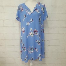 Lush Blue Floral Swing Dress L