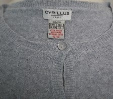 10 ans CARDIGAN tricot fine jauge Fille // CYRILLUS // gris uni , point fantaisi