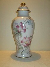 grand pot couvert potiche décoratif céramique / porcelaine de limoge 48cm