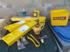Lot Demi metre plateau 4 verres doseur pichet bac glacons Pub RICARD advertising