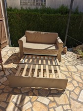 Canapé-lit 2 Ikea Ektorp en coton beige, 2 places 120cm, très bon état