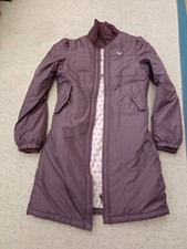 parka longue zip doudoune Roxy taille 4 ou 38/40 lie-de-vin tricot col poignets