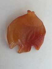 Fabulous Vintage chinois sculpté Carnéol Angel Fish