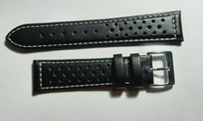 Bracelet Racing en cuir  T20 surpiqué de fil blanc