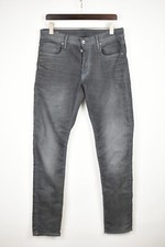 G-Star Raw 3301 Slim Jean Hommes W33/L36 Gris Délavé Moustaches Bouton Fly