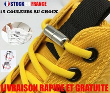 1 paire Lacets magnetiques Chaussure Elastiques Plats Verrouillage Métal Rapide 