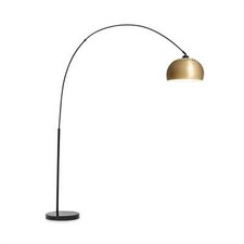 Lampe abat-jour pivotante arquée socle marbre E27 câble secteur 2 m Design - Or