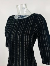 Dentelle Pull Par Wolford M Moyen Noir Or Fin (E) Dentelle Paillettes