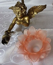 GRAND ANGE,CHÉRUBIN ,LUSTRE ANCIEN ANTIQUE ,SUSPENSION EN BRONZE DORÉ XIXè