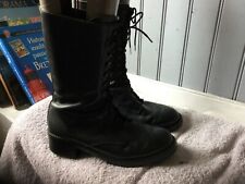 bottines Hautes vintage cuir noir .t 41 ( GO/GO)