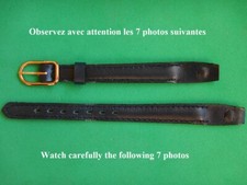 10 mm BRACELET VEAU BOX CUIR VERITABLE BLEU MARINE FONCÉ POUR ANSE FIXE SOUDÉ