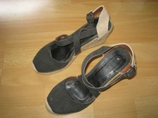 Sandales denim bleu compensées corde P 40