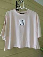 T-shirt femme/fille rose T38/40 M "bershka"