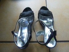Sandales noir argent