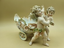 Porcelaine de Paris Anges Vide Poche Mi 19 eme  L  23 H 18 c, bon état