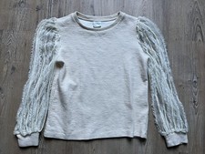 Zara Pull Écru Avec Manches En Tulle Fille 10 Ans 140 Cm