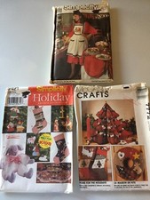 Three Christmas Patterns Crafts Two Simplicity Holiday One McCalls Aprons Table