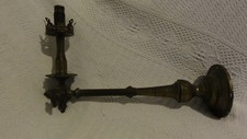 ANCIENNE APPLIQUE  BEC DE GAZ MURAL EN BRONZE L 33,5 CM VISSEAUX BREVETE S G D G