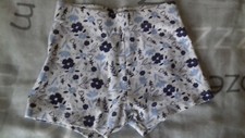 Filles Blanc & Bleu Marine Imprimé Shorts Âge 12-18 Mois