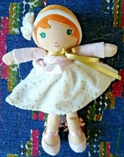 1PA/ DOUDOU POUPEE FILLE KALOO TENDRES DOUCES ROBE ROSE BLANC COEUR OR 23 CM TBE