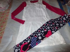 ensemble 12.14 ans:robe kiabi dentelle,tee shirt m longues PETIT BATEAU,leggings