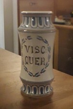 Albarello pot a pharmacie apothicaire faience ceramique visc quer - fleur de Lys