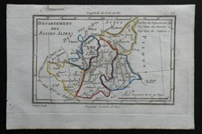 G13] Carte ancienne / Tardieu / Département des Basses Alpes 1792 