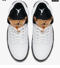 Jordan retro 5 white black and gold size 6