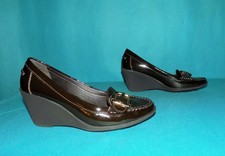 escarpins compensées GEOX en cuir verni marron taille 37,5 EUR