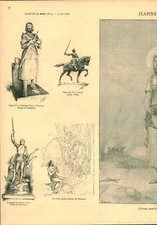 Gravure ancienne 1889 Jeanne d'Arc issue du livre