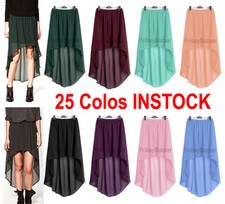 Women Lady Hot Sexy Asym Skirts Asyme Jupes Maxi High Low Hem S~3XL| 25 Couleurs