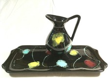 PLATEAU A CAKE ET PICHET ASSORTI - VINTAGE -