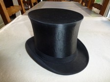 SUPERBE CHAPEAU HAUT DE FORME CLAQUE ANNEES 1900