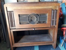 MEUBLE RADIO PHONOGRAPHE PATHE MARCONI AVEC ALBUM DISQUE 78 TOURS