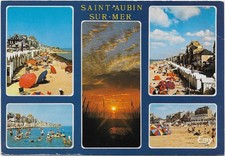 CPSM - SAINT AUBIN SUR MER - LA PLAGE - CARTE MULTIVUES