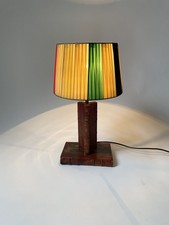 lampe luminaire cuir vintage midcentury deco lamp 50 bureau chambre salon