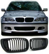 2 GRILLE DE CALANDRE NOIR MAT BMW SERIE 3 E46 BERLINE PHASE 2 DE 10/01 A 03/2005