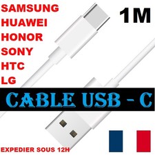 Câble 1M charge Rapide USB Type C Chargeur Recharge Sync Blanc Samsung Sony LG  