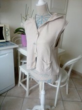 très beau gilet sans manches avec capuche beige Téquila Solo t2