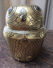 Vintage birmane MYANMAR or Laque papier Mâché Owl pot