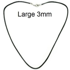COLLIER CORDON Noir Coton huilé Brillant LARGE 3mm Longueur 35 à 80 cm au choix