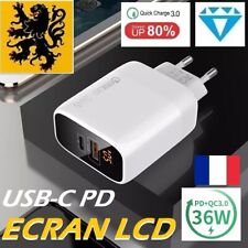 Chargeur Secteur Rapide USB 5V 11-38W Adaptateur iPhone Samsung QC3.0 PD3.0 USBC