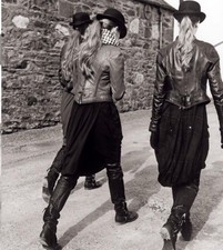 RARE VESTE CUIR MARRON  HIGH USE CLAIRE CAMPBELL T. 40 fr (i 44)  M F girbaud