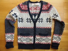 Gilet cardigan blanc jacquart ZARA 14 ans laine 