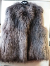 YVES SALOMON gilet en marmotte T40 / Yves Salomon knitted raccoon fur gilet 