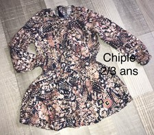 Chipie 2 / 3 ans Fille :  ROBE Fluide Fleurie  Coll Hiver TBE