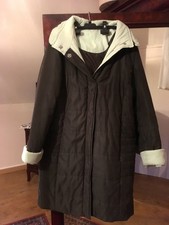 Manteau ouatiné brun style doudoune capuche amovible