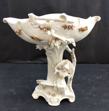 COUPE VIDE POCHE PIQUE FLEURS EN BISCUIT ANCIEN NUMEROTE ART NOUVEAU