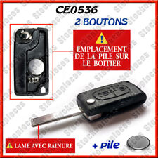 Coque Clé Plip compatible Peugeot 107 207 307 308 407 2 bouton CE0536  lame HU83