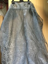 3 VOILAGES / RIDEAUX GRIS IRISES ASPECT FROISSE - OEILLETS - 1,40M X 2,60M